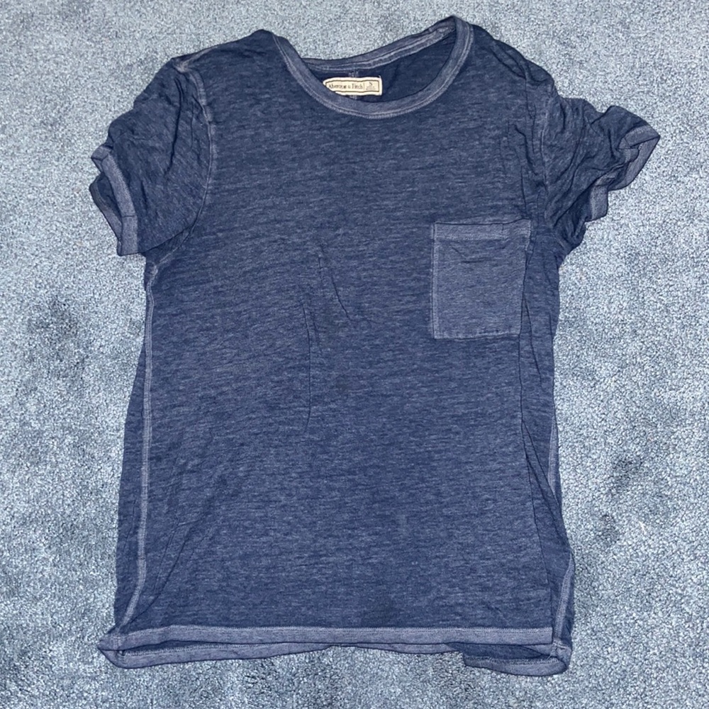 Abercrombie and Fitch blue front pocket tee shirt